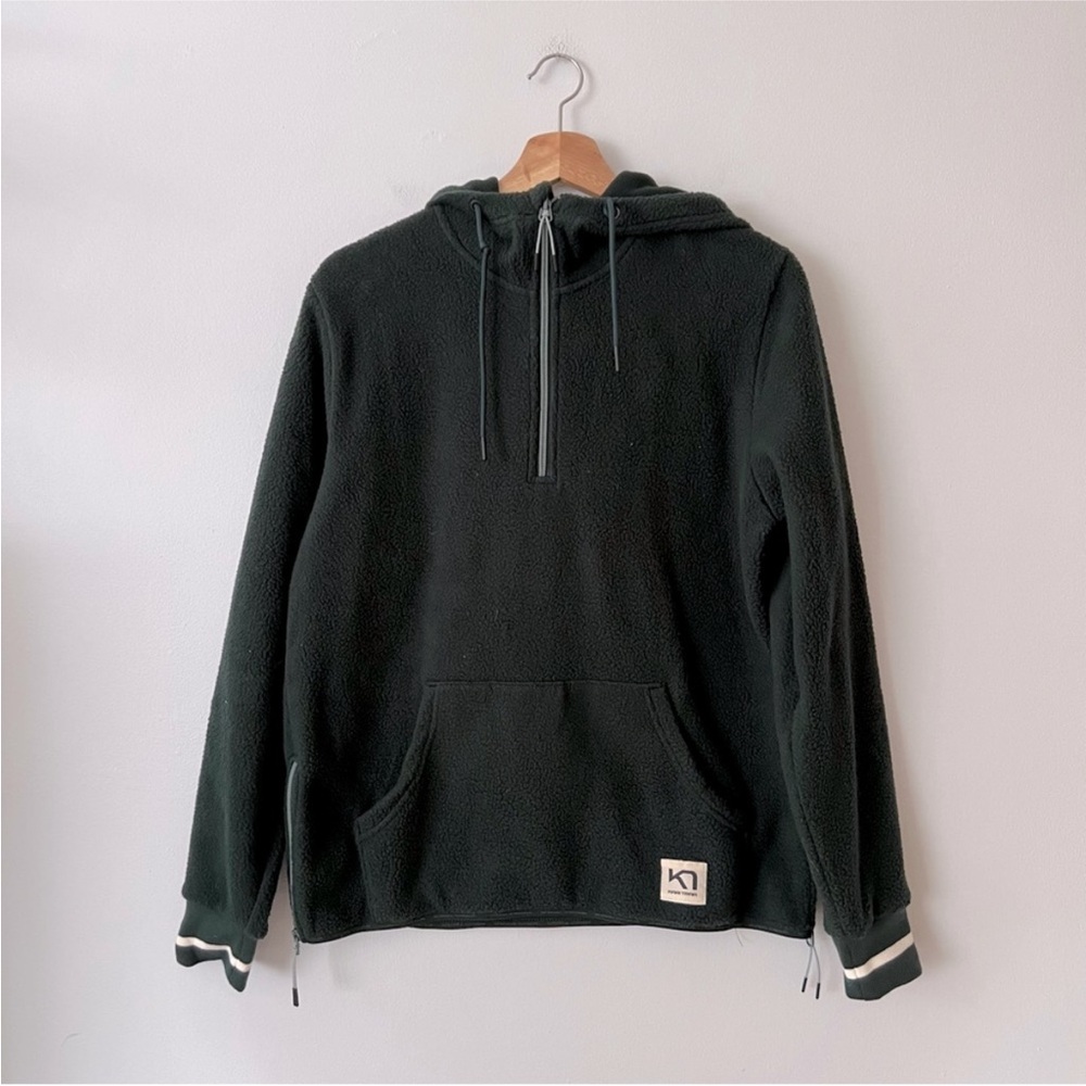 Kari Traa Rothe Green Fleece Hooded Pullover Women’s Size Large